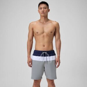 Speedo - Men's 7.5" Speedo Colorblock Swim Shorts - Navy/Wh Navy/White/Gray